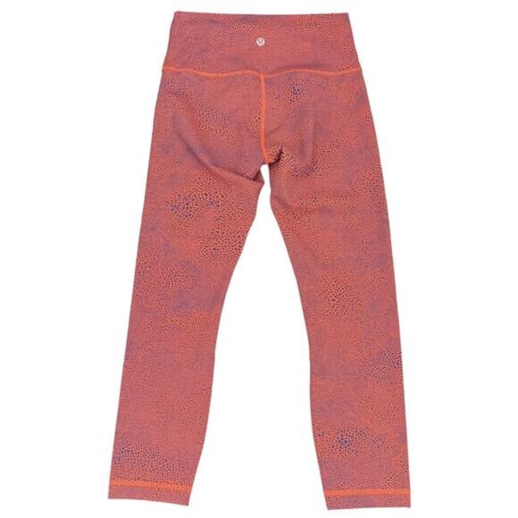 LULULEMON Wunder Train High-Rise Crop 23" Size 6 Crackle Glaze Vintage Orange - Picture 7 of 9